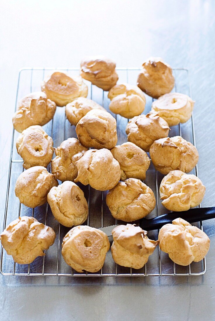 Cream Puffs on Cooling Rack