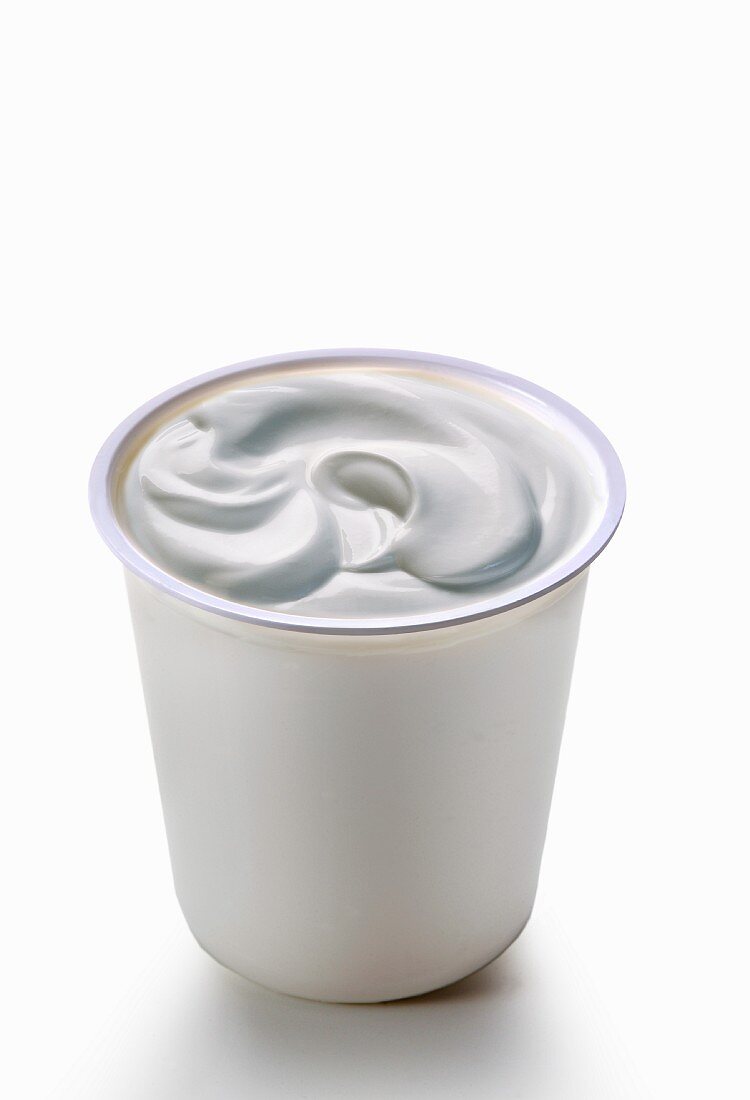 A pot of creamy yogurt