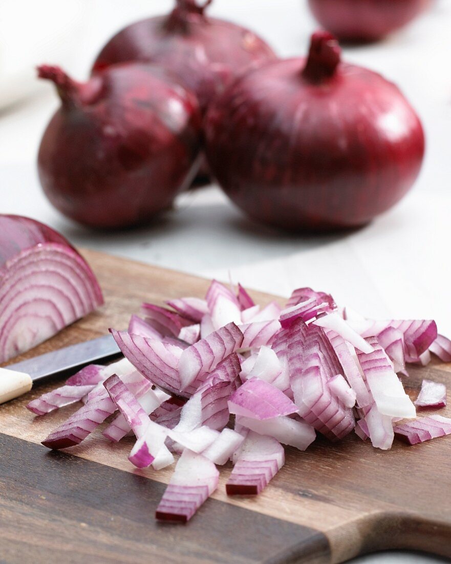 Red onions, some chopped