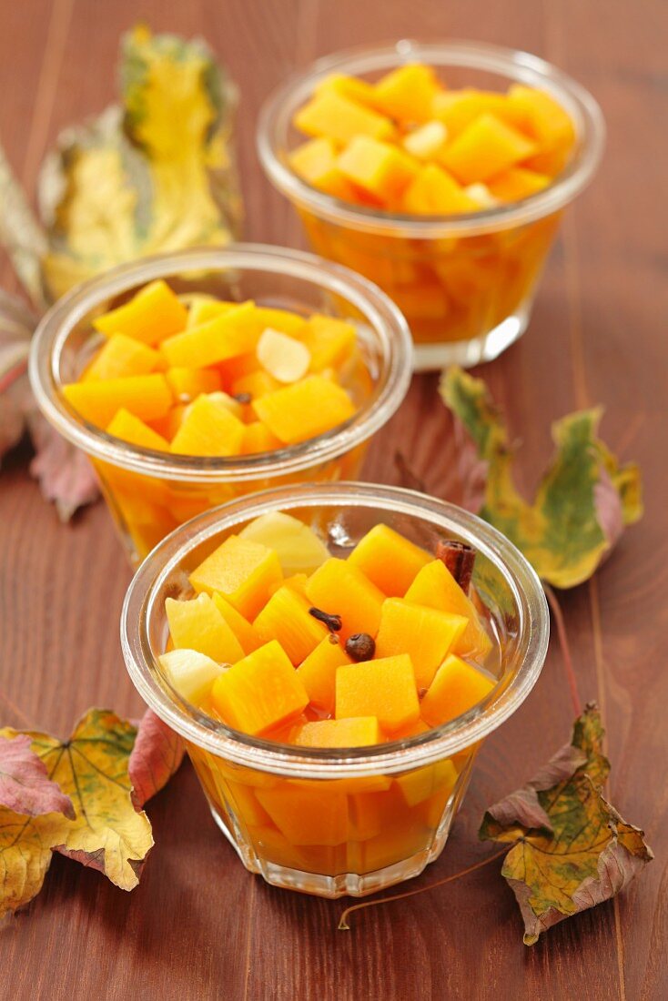 Sweet and sour preserved pumpkin