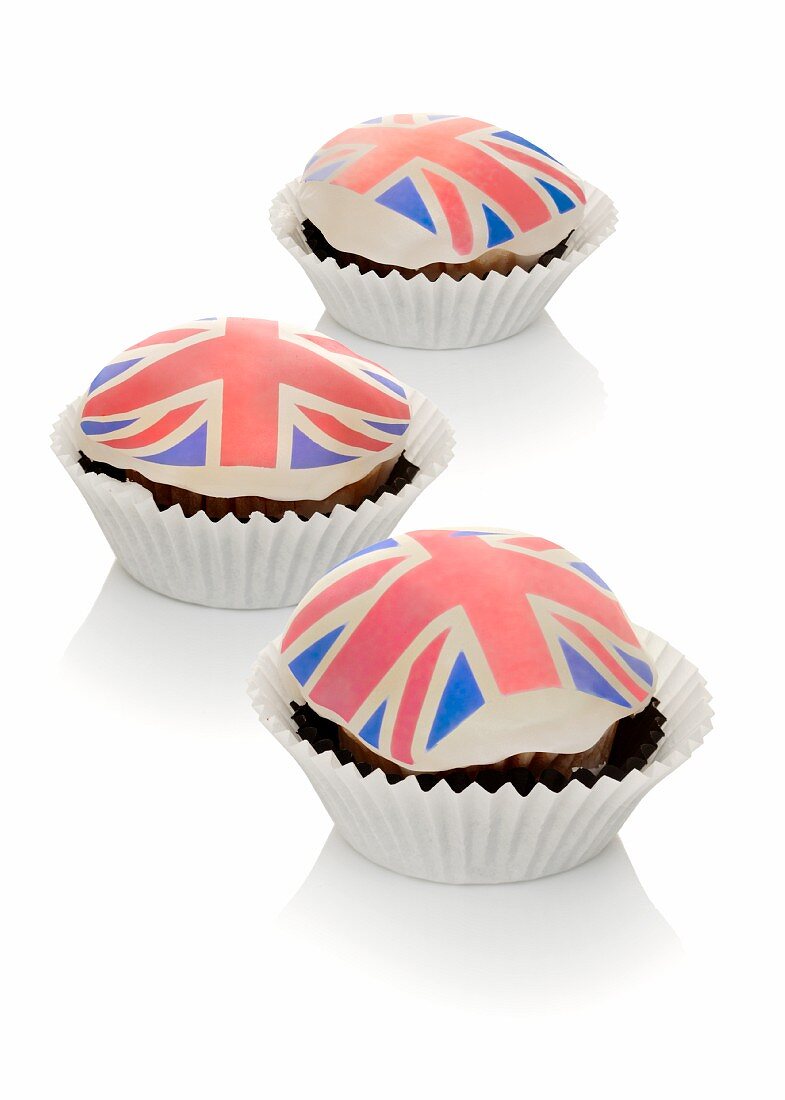 Cupcakes mit Englandflagge