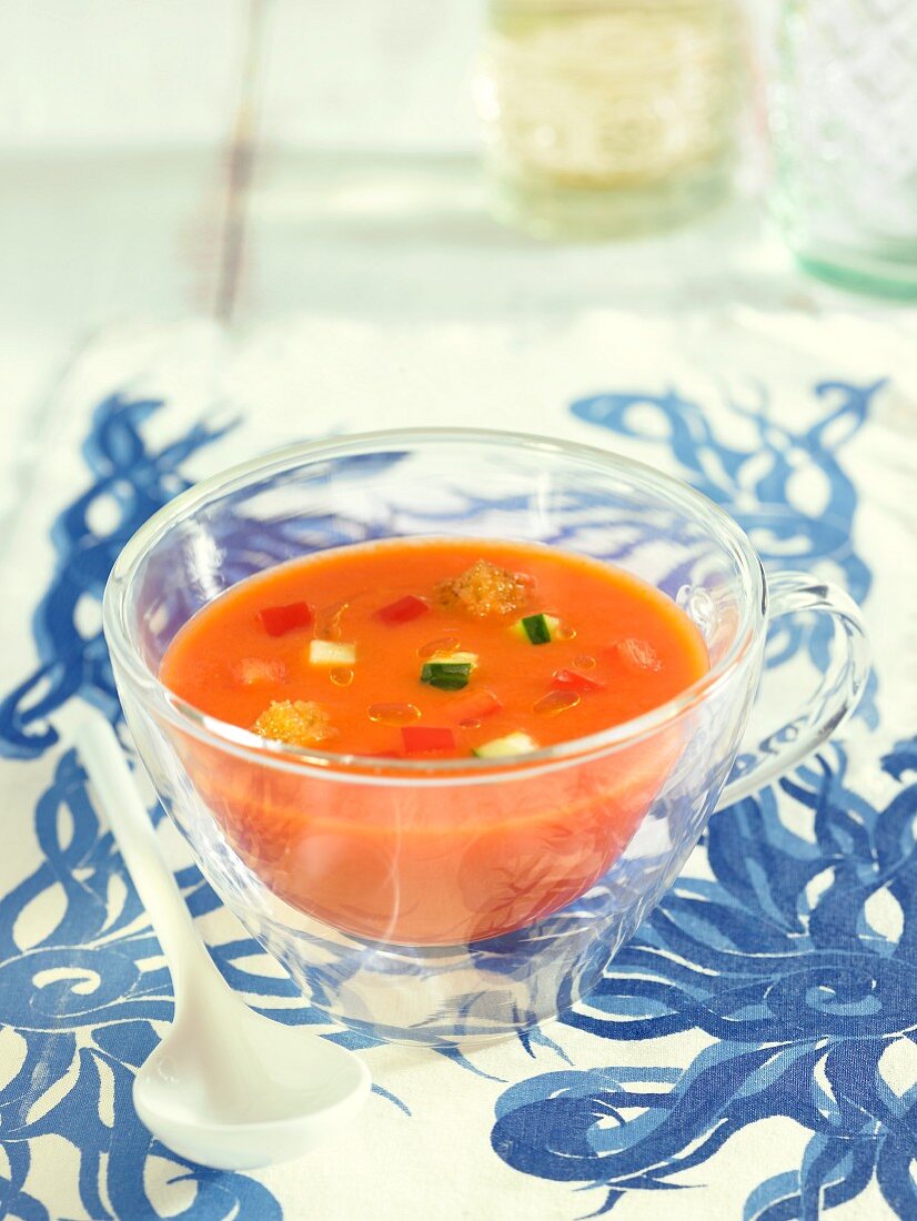 Gazpacho (Cold vegetable soup, Spain)