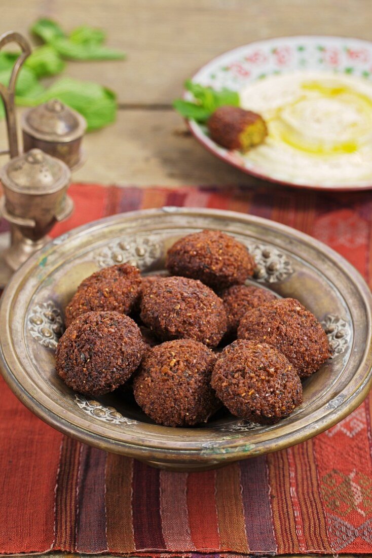 Falafel in an oriental bowl