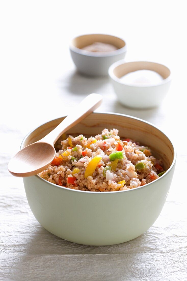 Quinoa with peppers and nuts