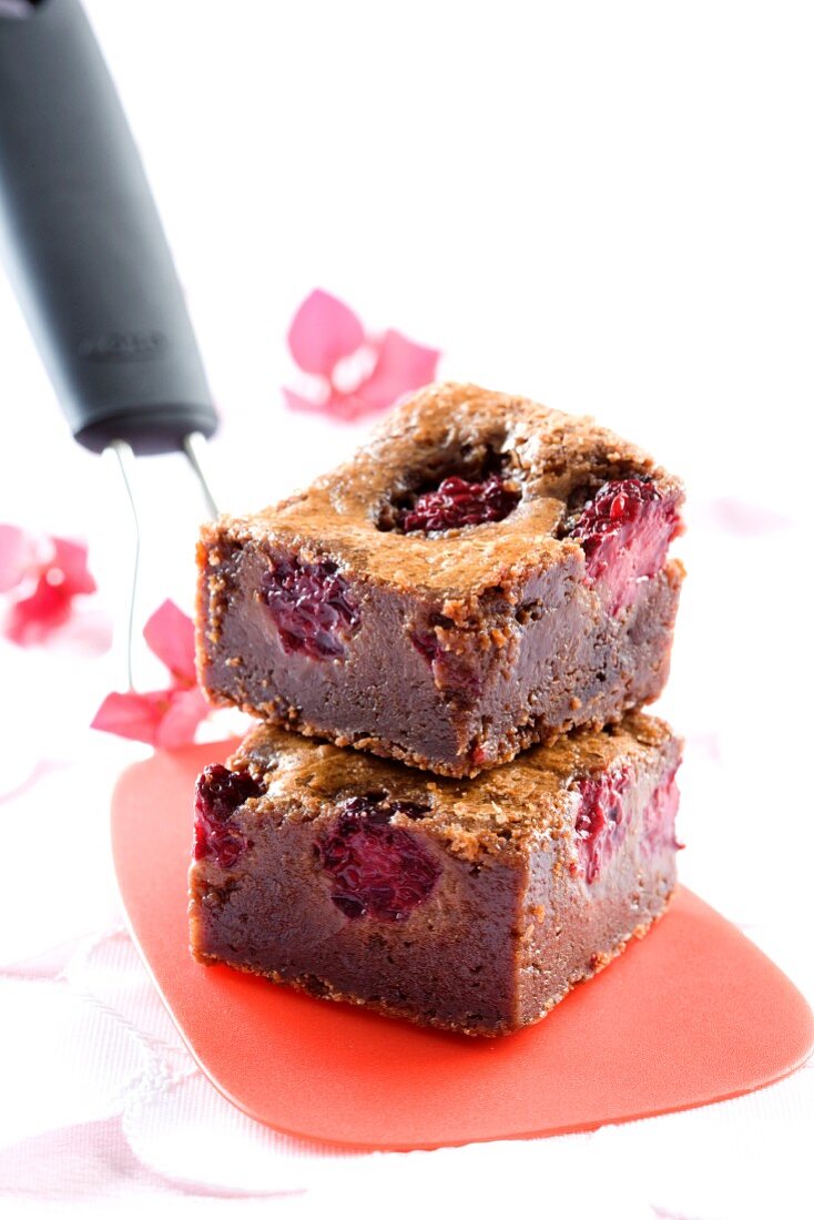 Brownies mit Himbeeren