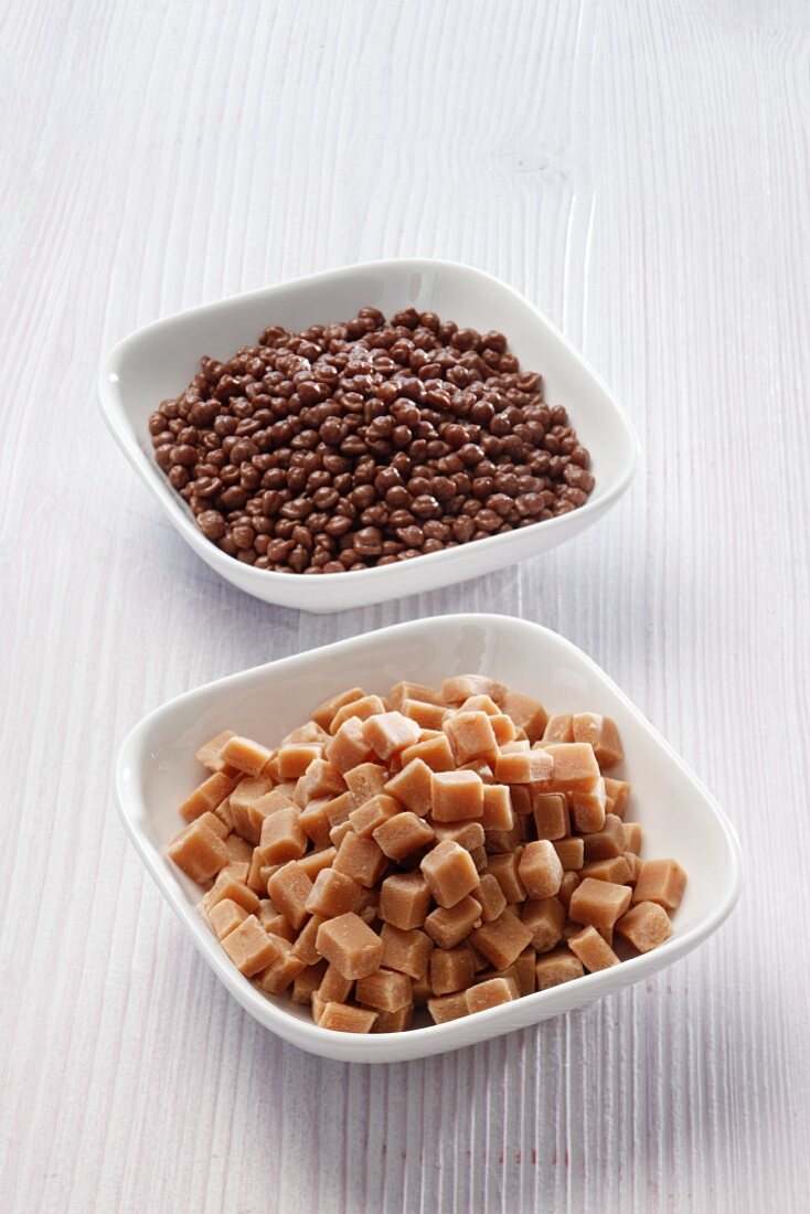 Caramel and chocolate toppings