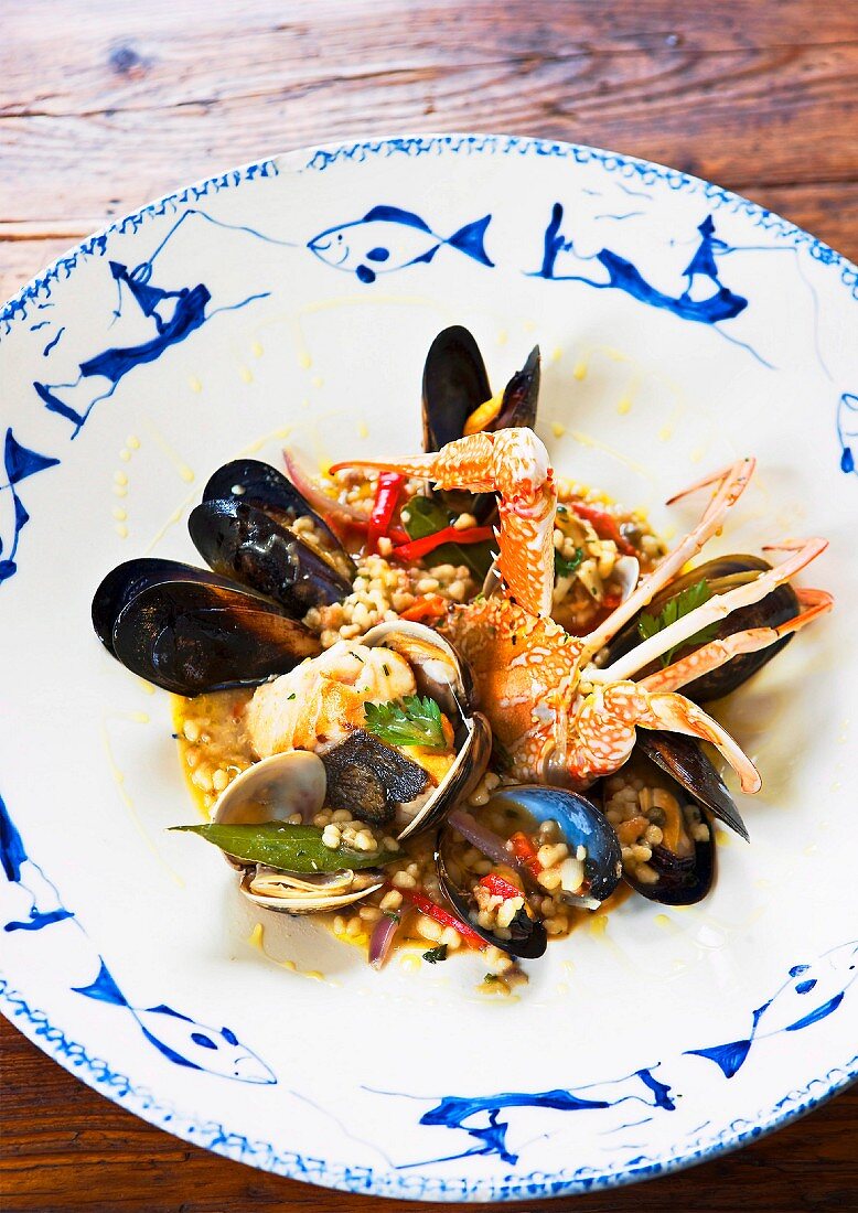 Fregola ai frutti di mare (Couscous mit Meeresfrüchten)