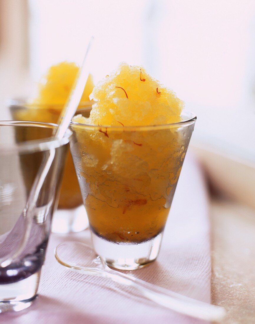 Lemon and saffron sorbet