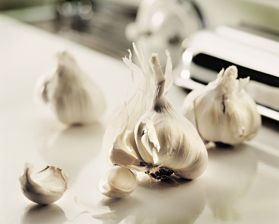 Bulbs and Cloves of Garlic
