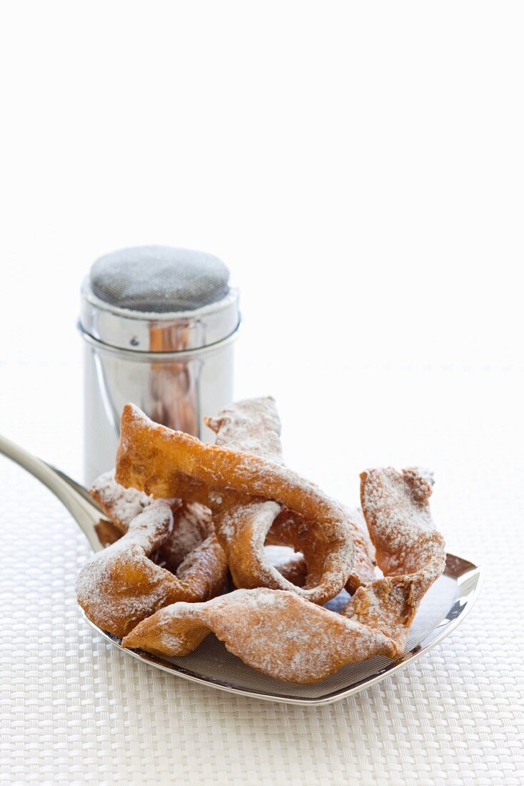 Hanukkah pastries dusted with icing sugar