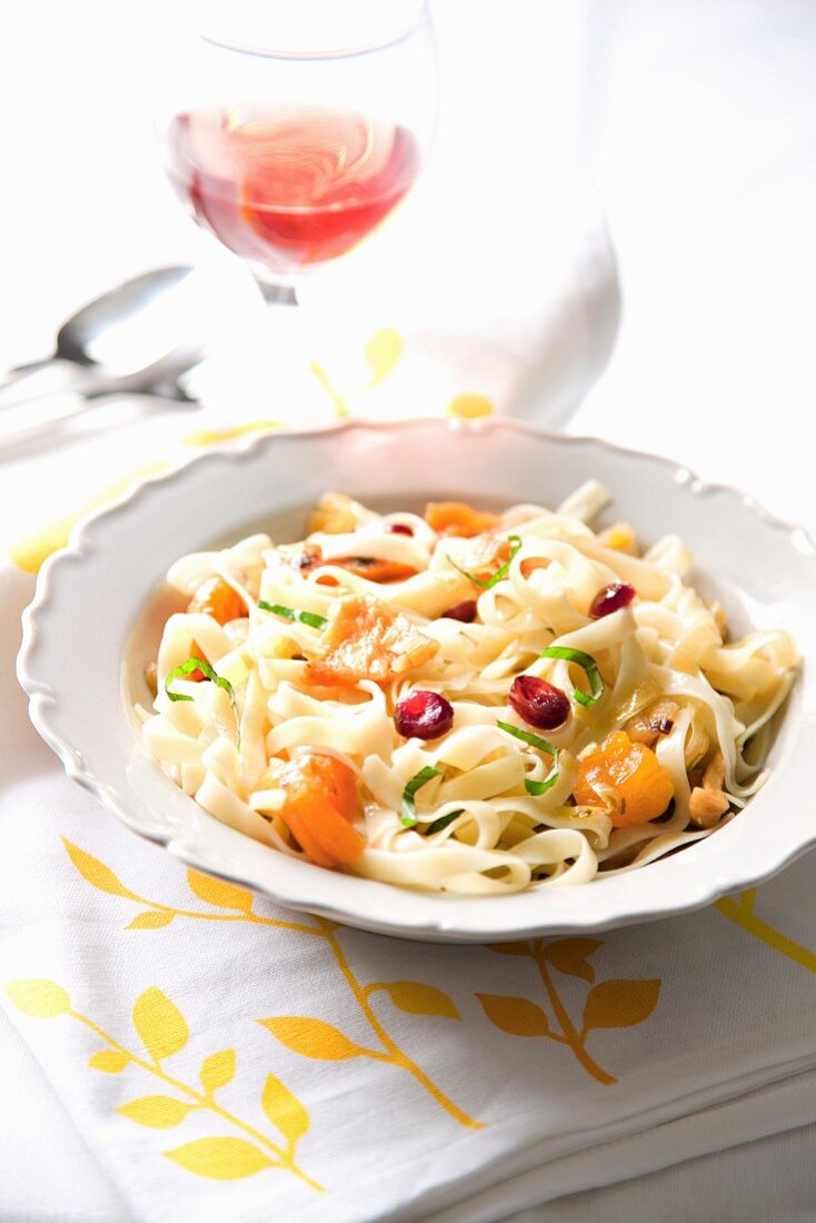 Tagliatelle with dried fruits