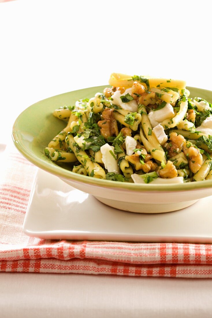 Pasta with nuts and herbs