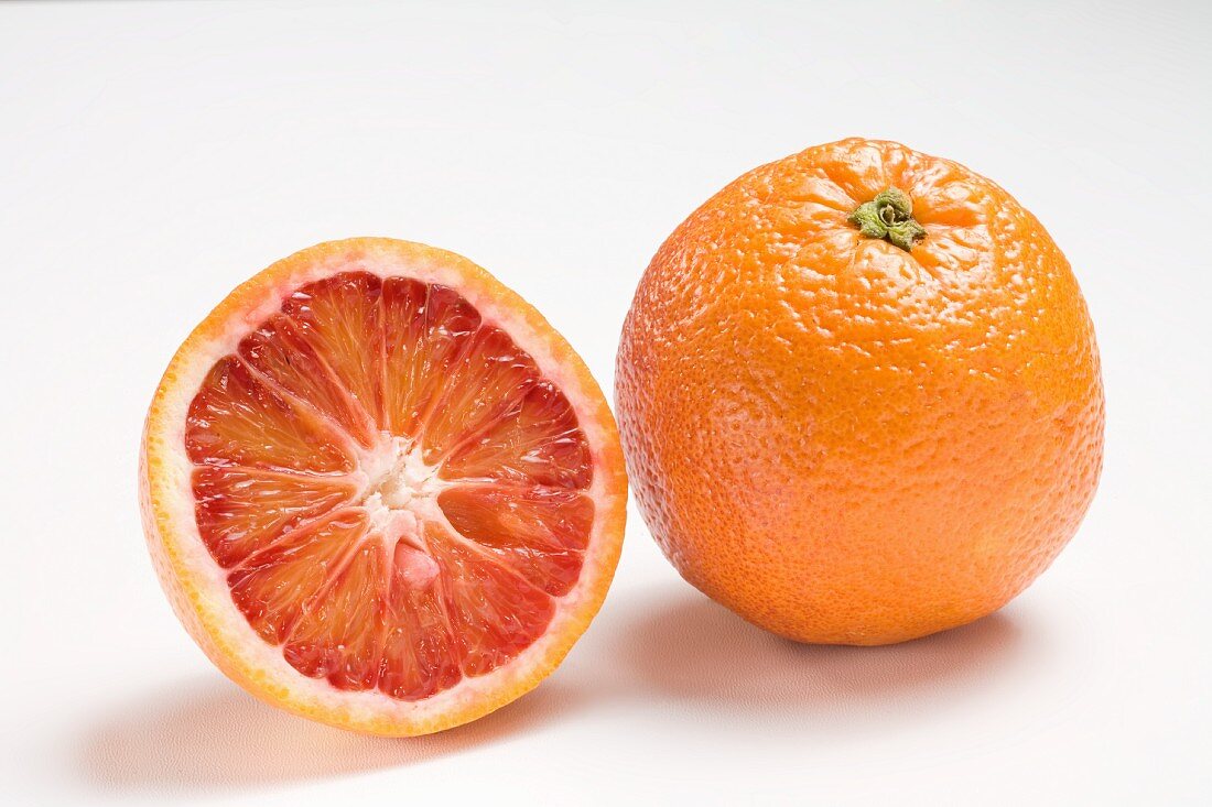 Whole and half blood orange