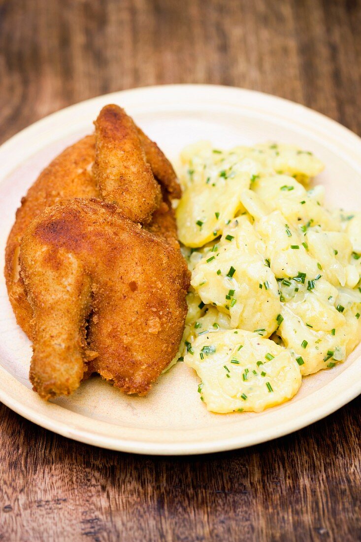 Roast chicken with potato salad