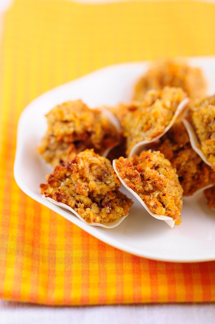 Carrot biscuits with wafers