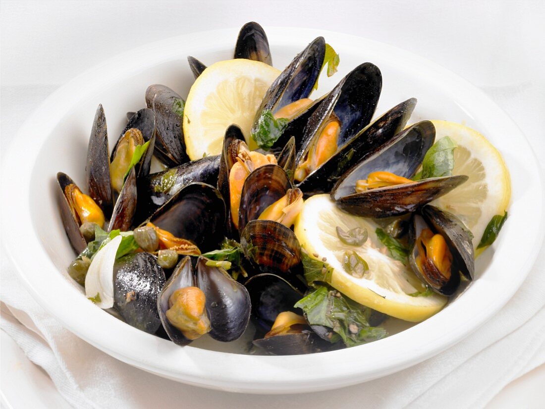 Cooked mussels