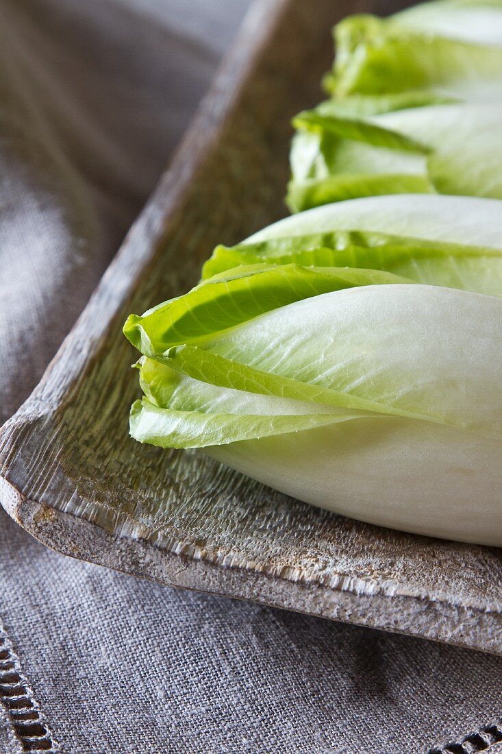 Chicory on a wooden board