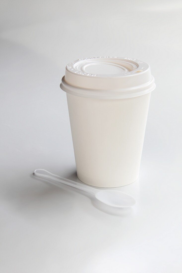 A takeaway coffee cup