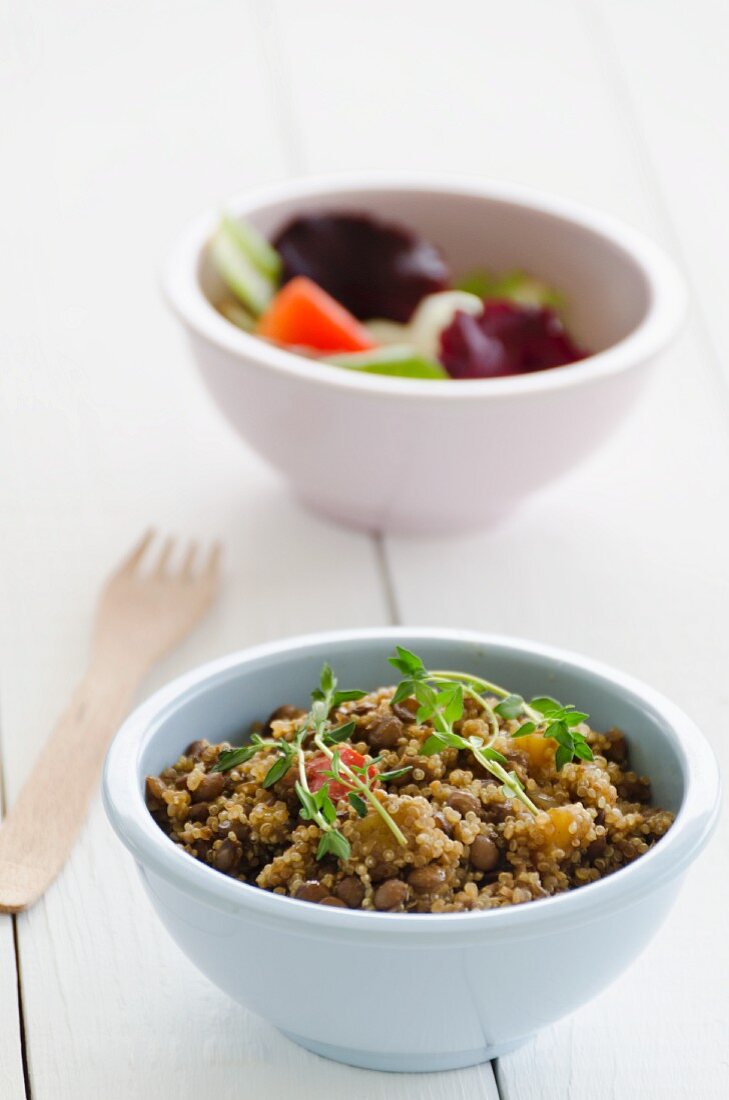 Lentil and pepper risotto