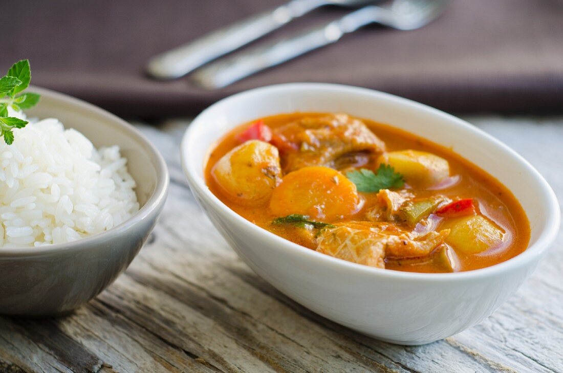 Potato stew with tripe and tomatoes (Caribbean)