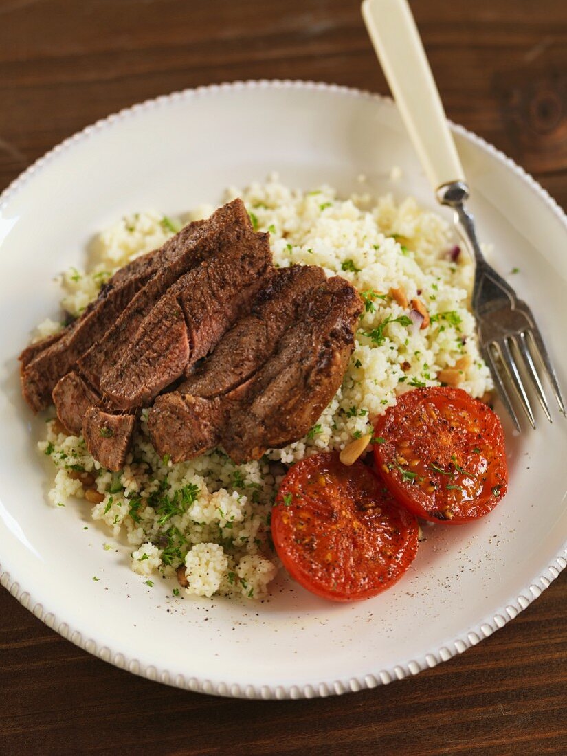 Lamb with coucous and tomatoes (Morocco)