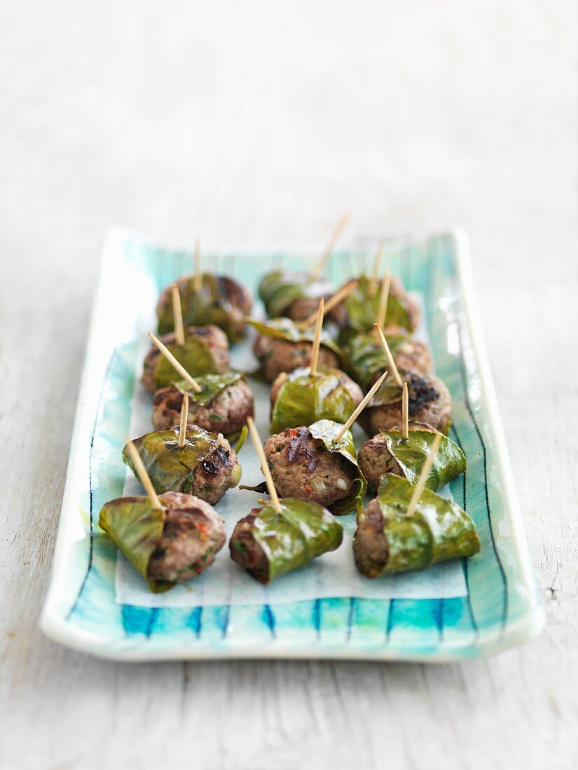 Meat balls with lime leaves (Thailand)