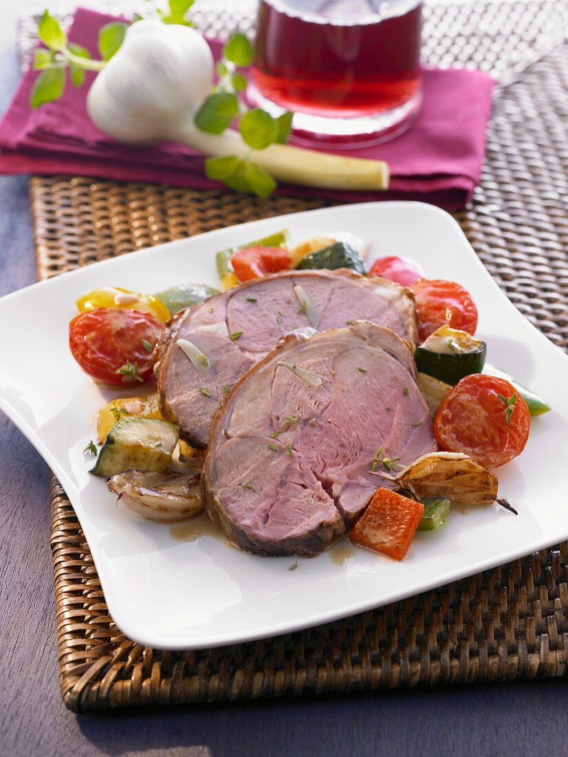 Leg of lamb with ratatouille