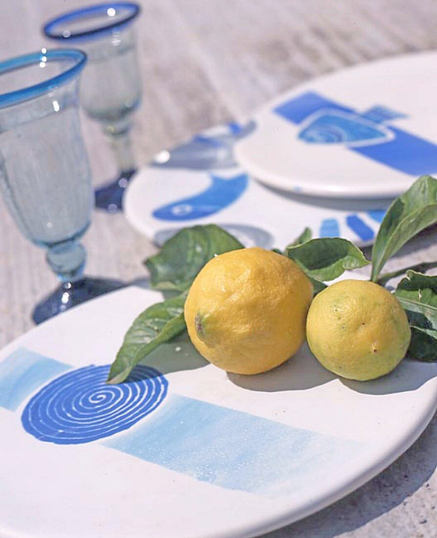 Lemons on a plate