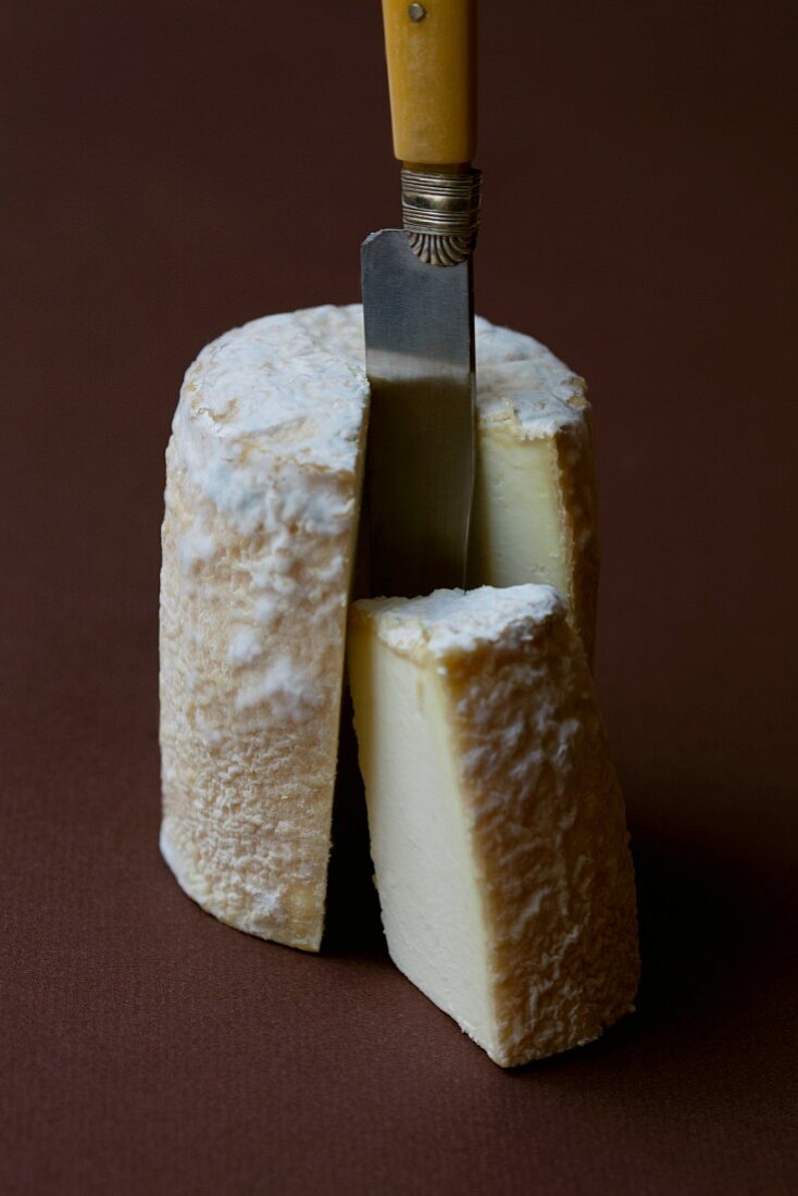 Chevre cheese, sliced