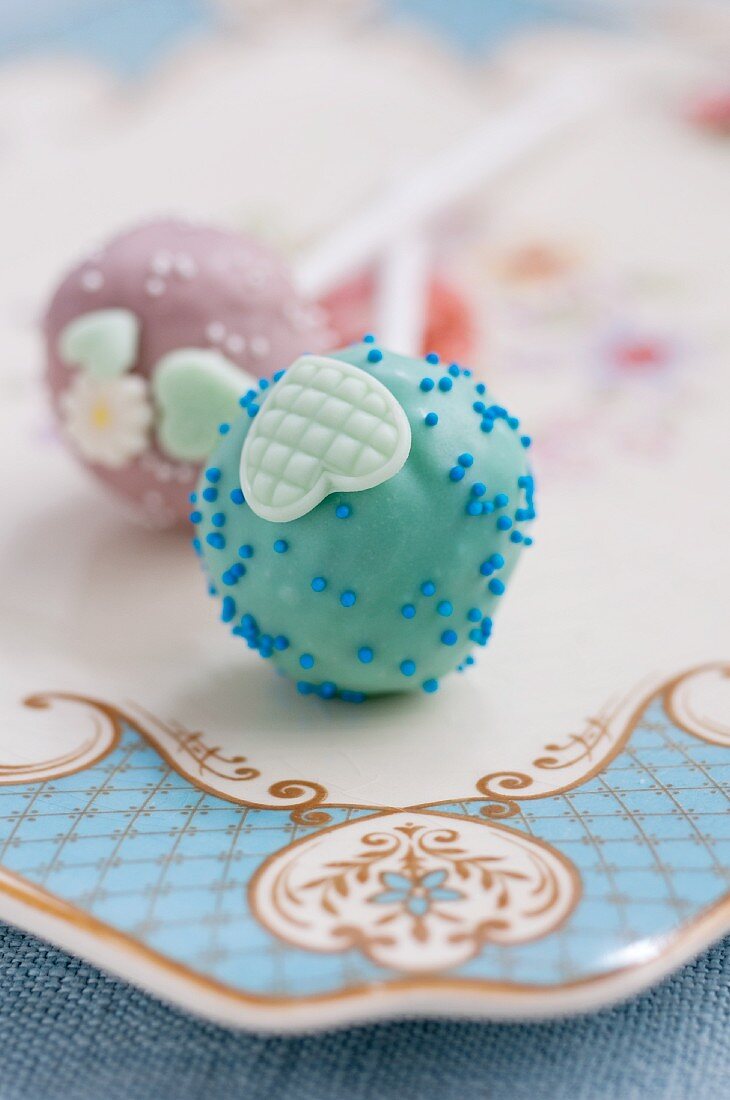 A pastel coloured cake pop