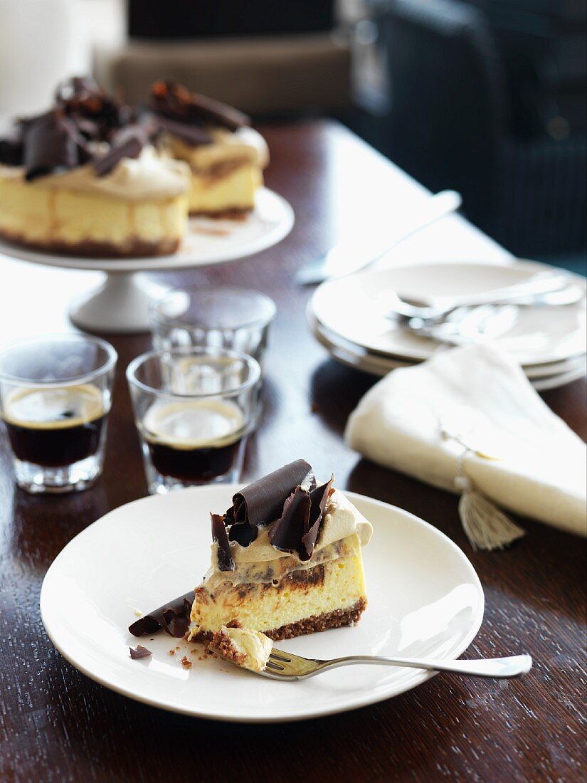 Chocolate and coffee cheesecake