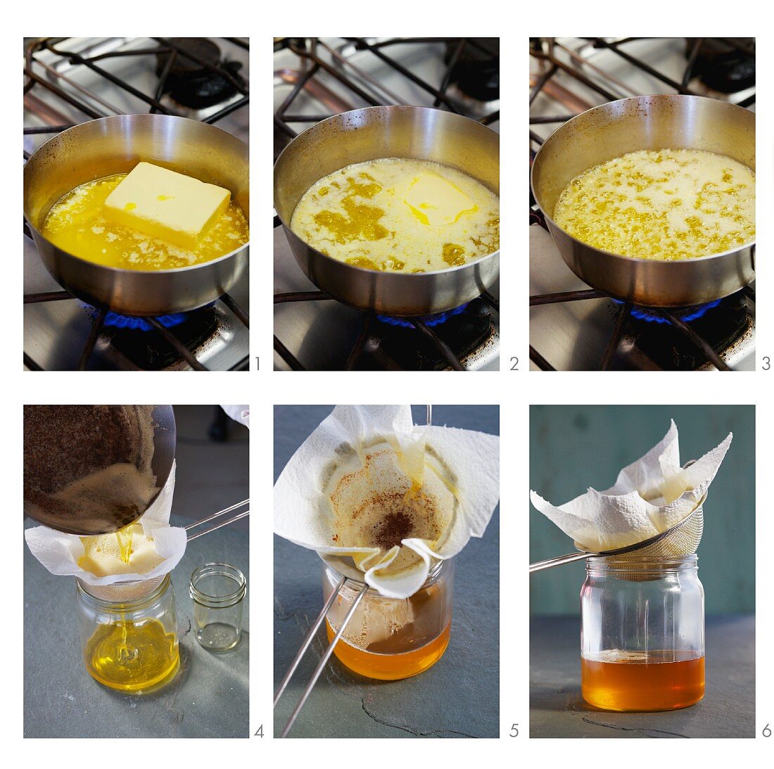 Clarified butter (ghee) being made