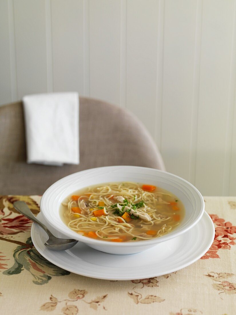 Chicken soup with noodles