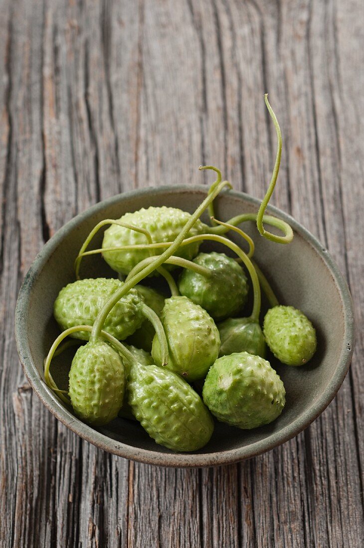 Bowl of Jamaican Burr Gherkins