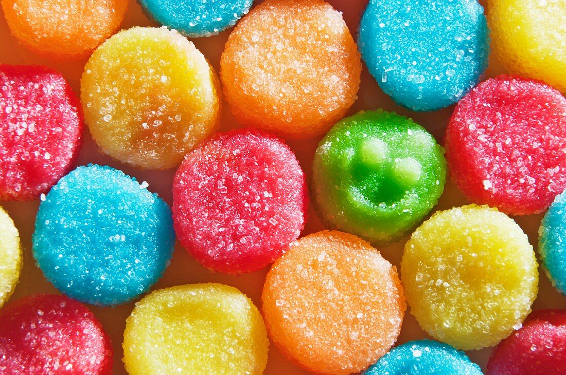 Colorful Candy Gumdrops; One with a Smiley Face