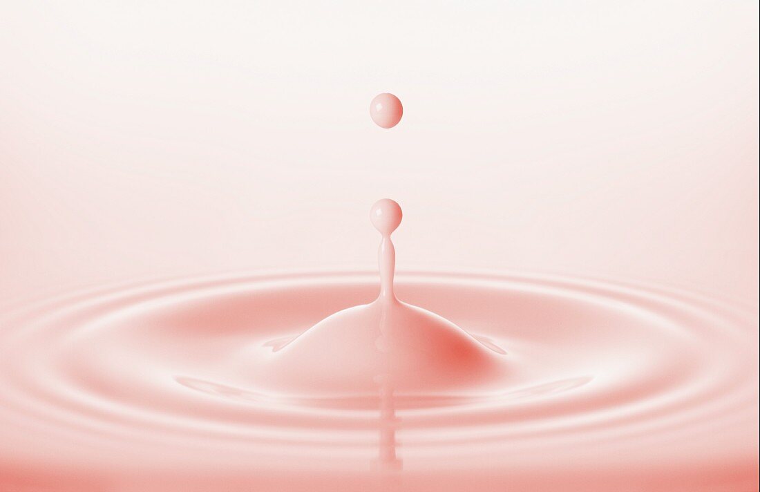 Drops of strawberry milk