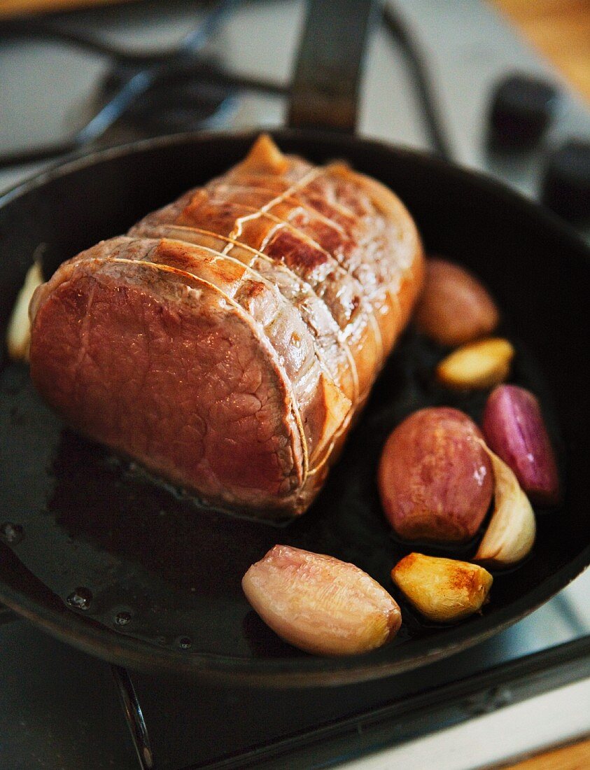 Rinderbraten mit Knoblauch