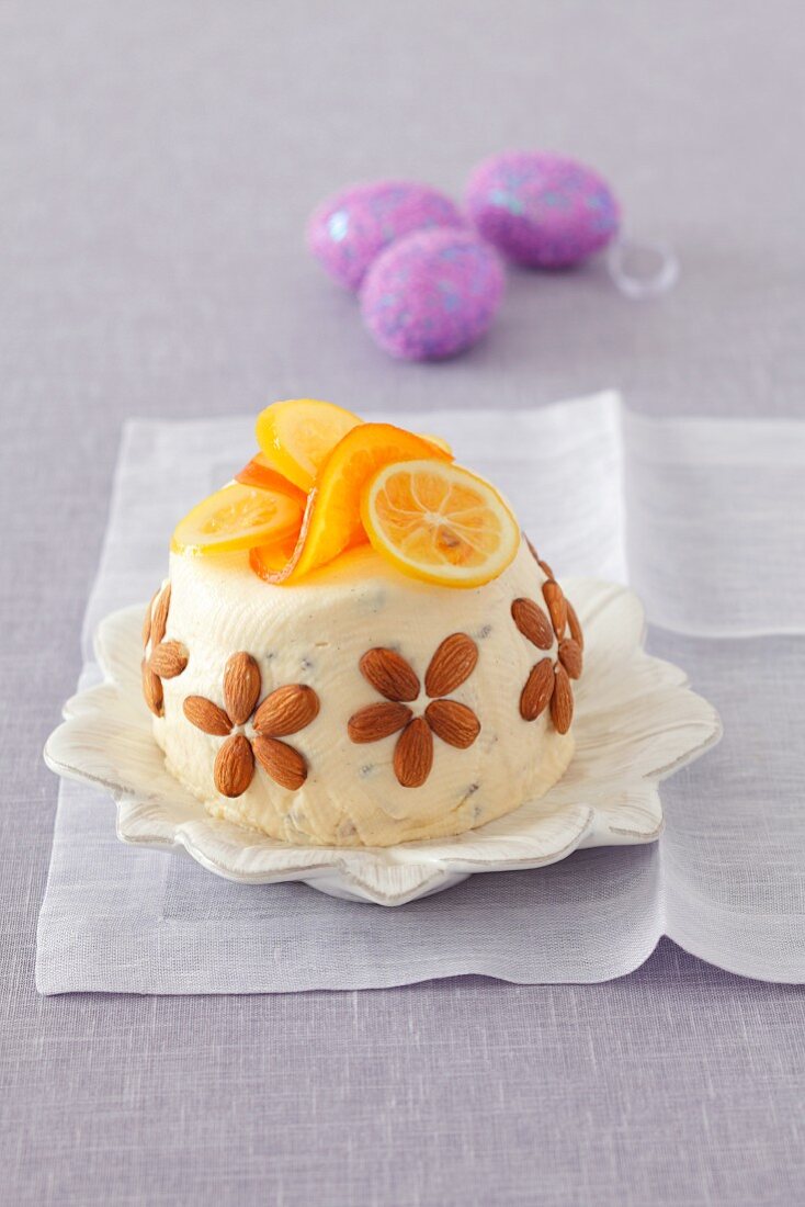 Pascha with candied oranges and lemons