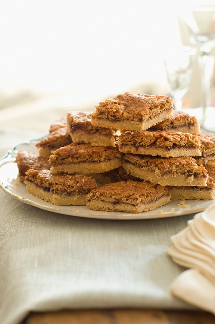 Cookie Bars Stacked on a Plate