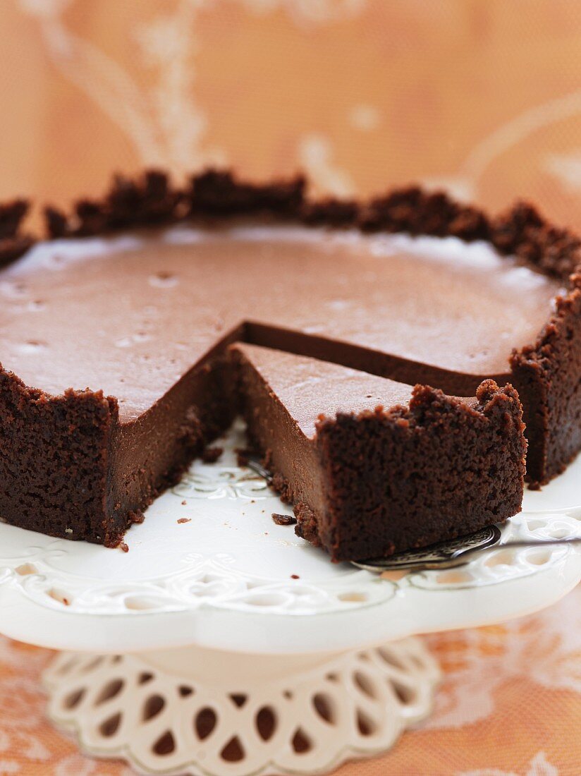 Chocolate Torte with Slice Removed