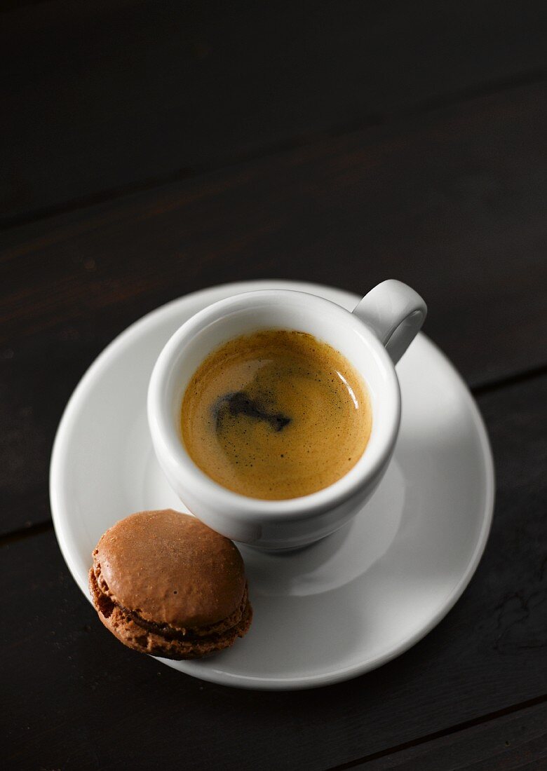 An espresso and a macaroon