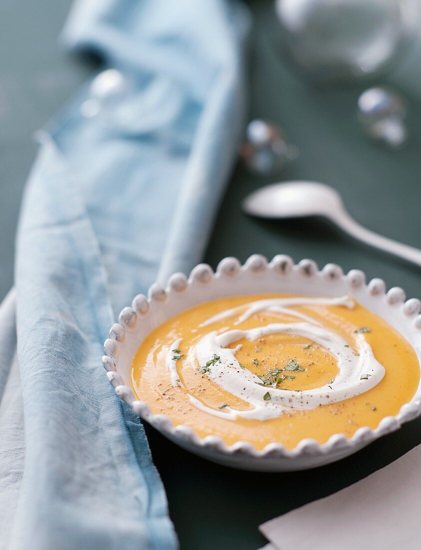 Butternut squash soup with coriander