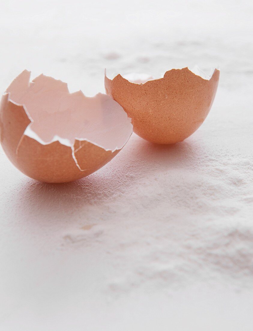 Egg shells and flour