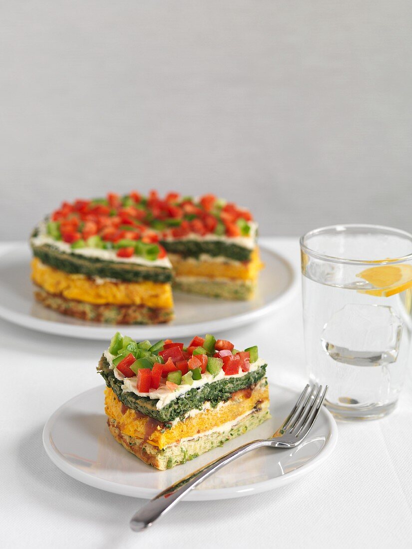 Spicy tart made from various vegetable flans