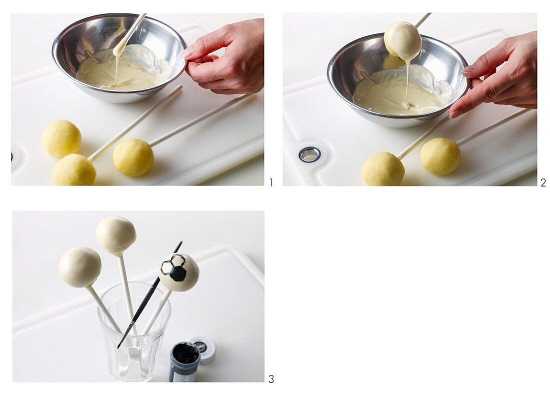 Ghost cake pops being made