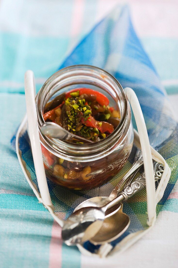 Pepper confit with honey