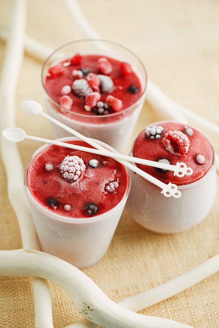 Gefrorenes Joghurt mit Beeren