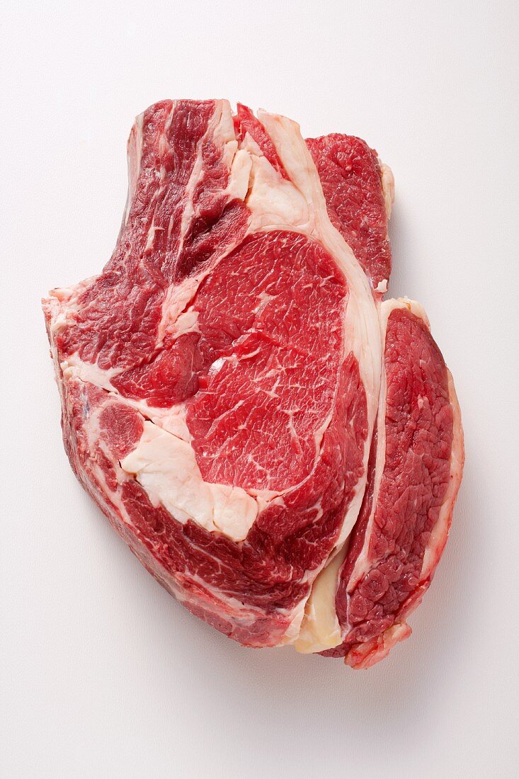 A slice of rib-eye steak