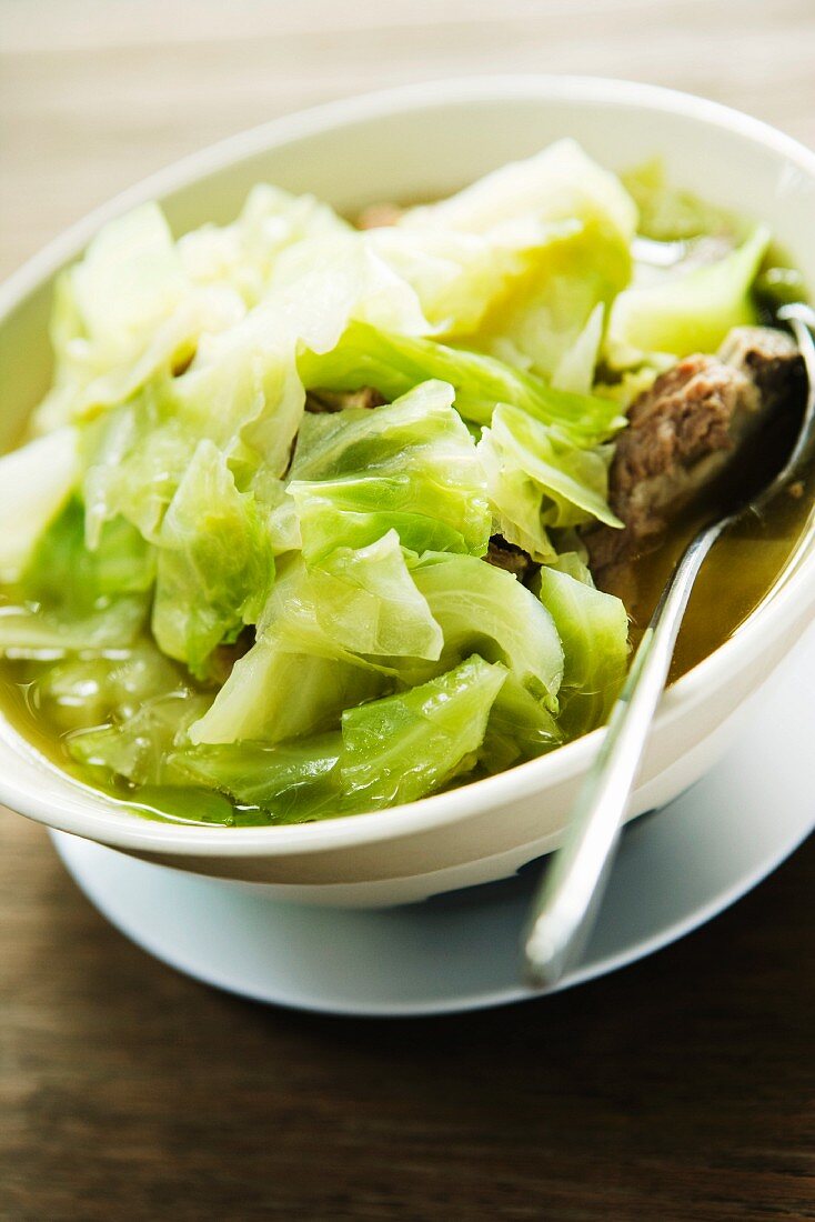 White cabbage soup with pork (Thailand)