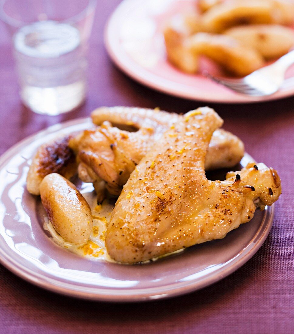 Chicken wings with orange butter